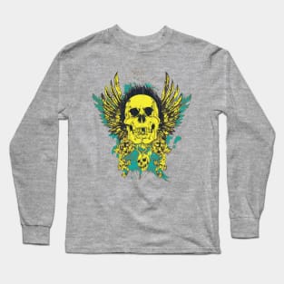 Zombie Skull with Wings Long Sleeve T-Shirt